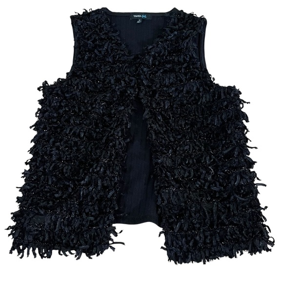 Takara Other - Takara Girls  Black Shimmery Vest With‎ Clip Sleeveless Size Medium